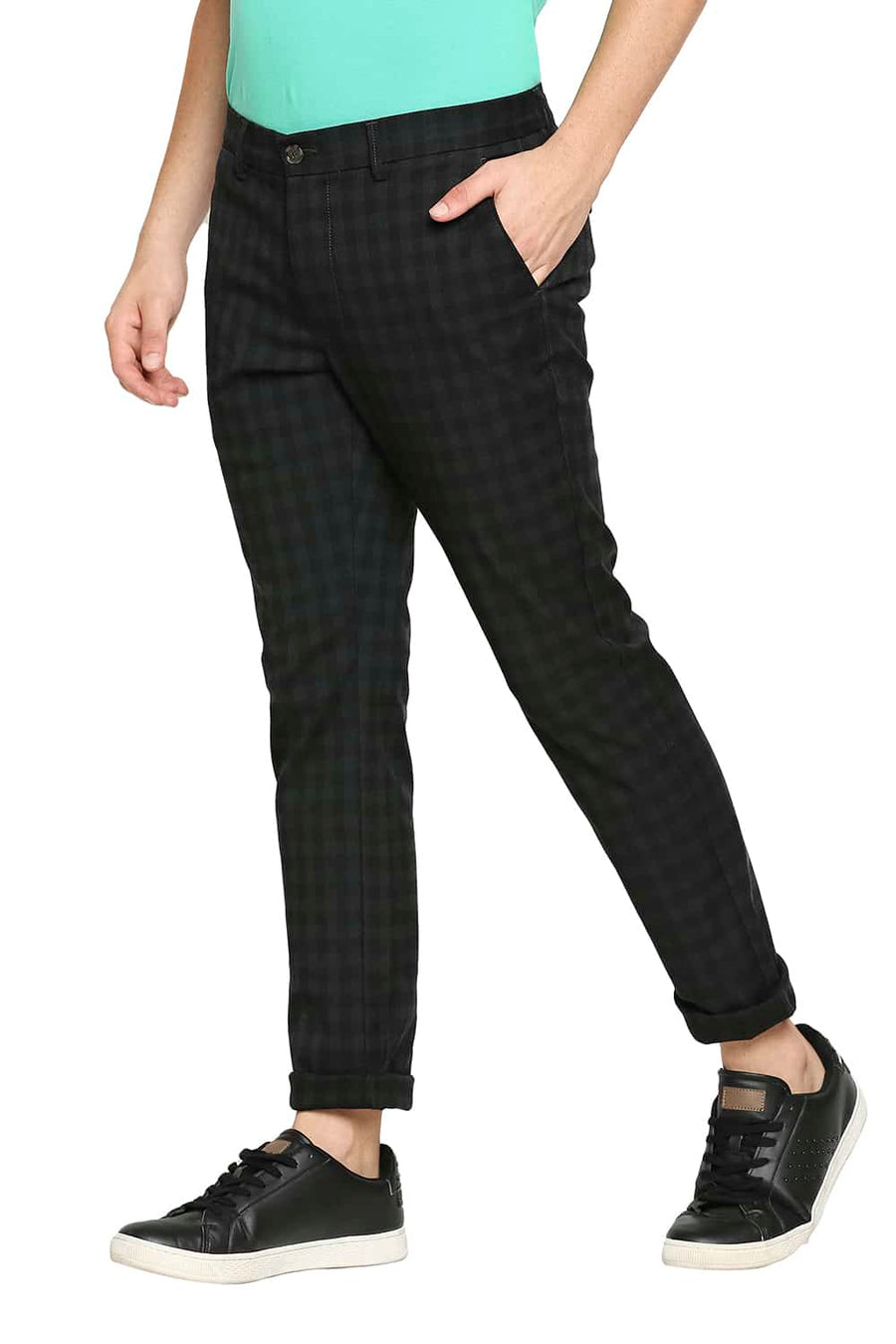 BASICS TAPERED FIT SCARAB GREEN STRETCH TROUSER