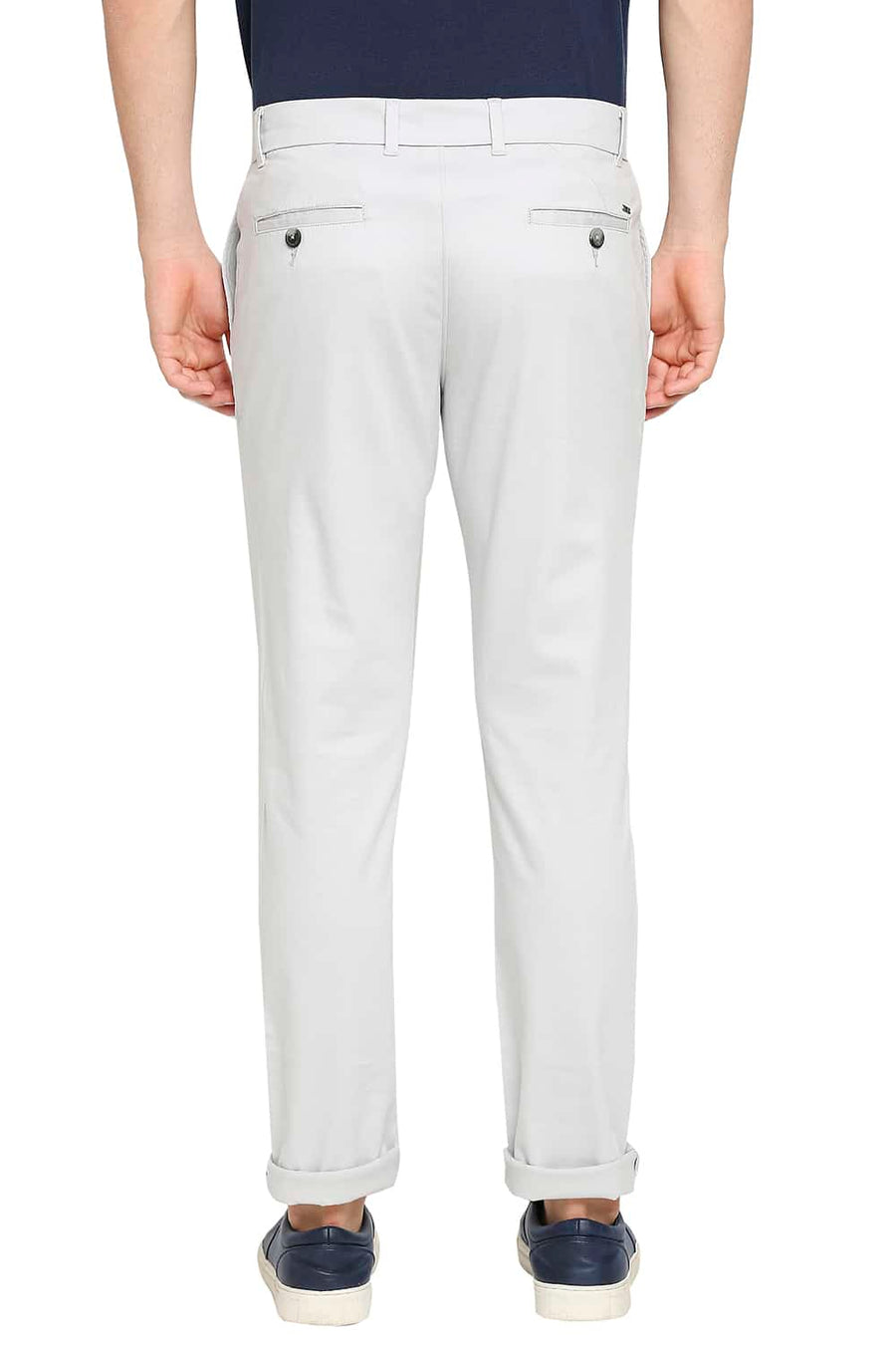 BASICS TAPERED FIT VAPOUR GREY STRETCH TROUSER