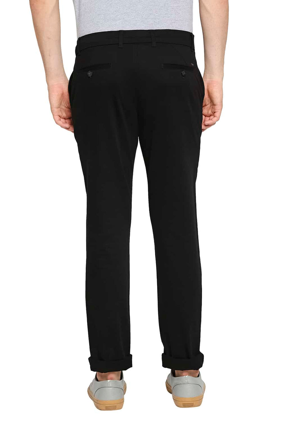 BASICS TAPERED FIT PHANTOM BLACK STRETCH TROUSER