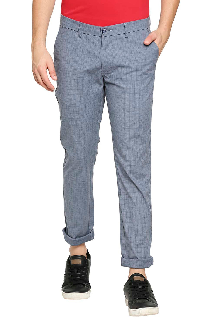 BASICS TAPERED FIT WINDWARD BLUE STRETCH TROUSER