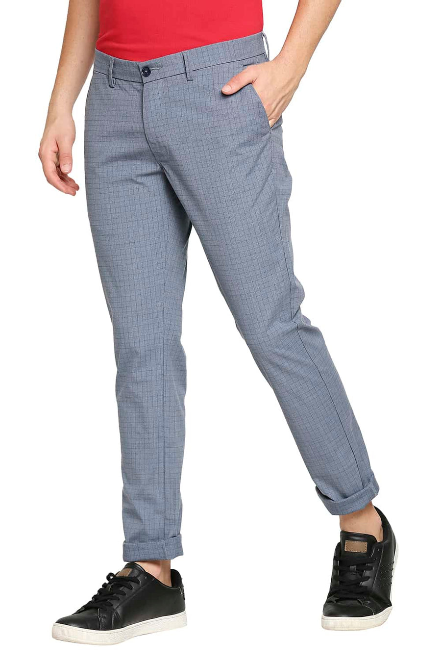 BASICS TAPERED FIT WINDWARD BLUE STRETCH TROUSER