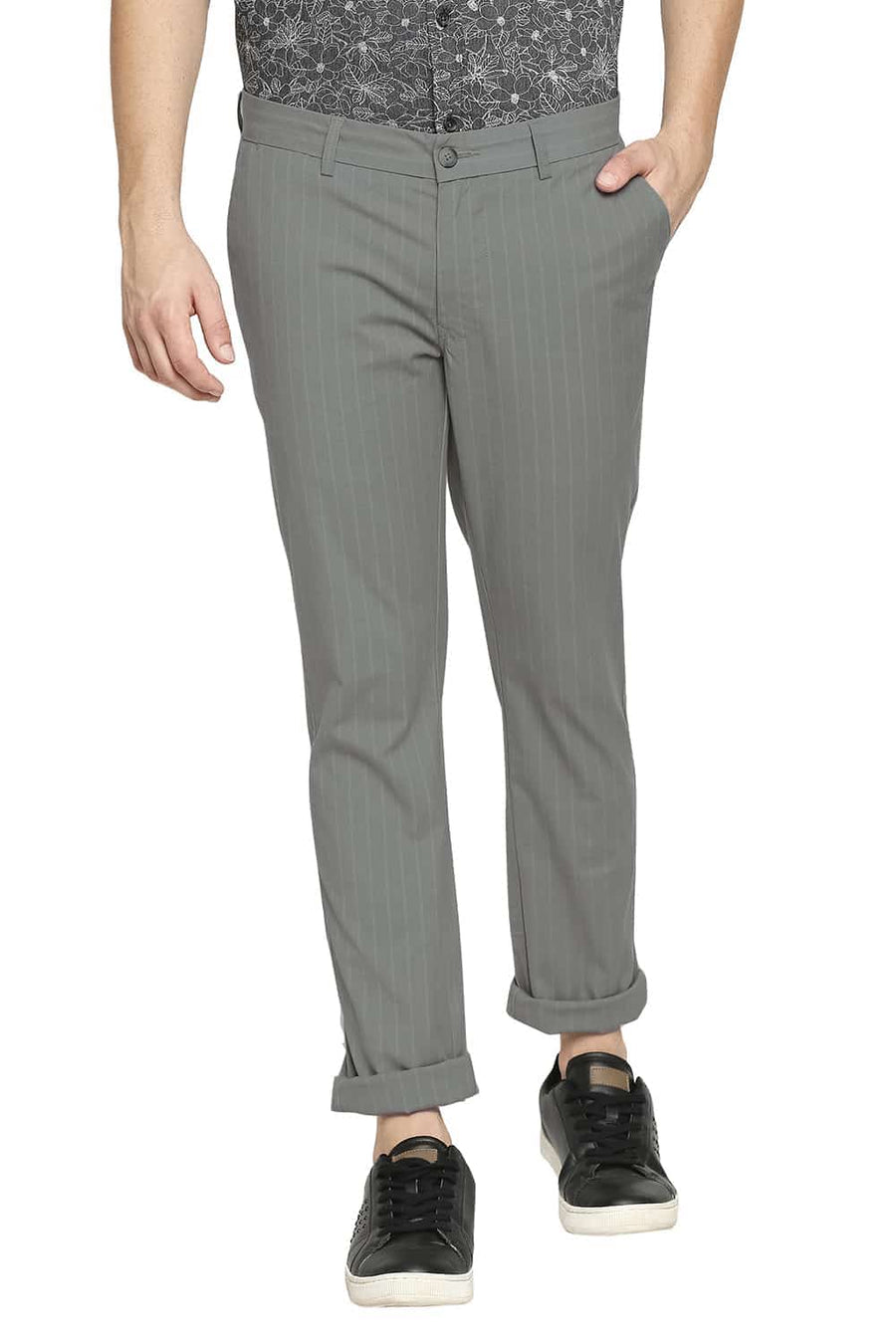 BASICS SKINNY FIT GRIFFIN GREY STRETCH TROUSER