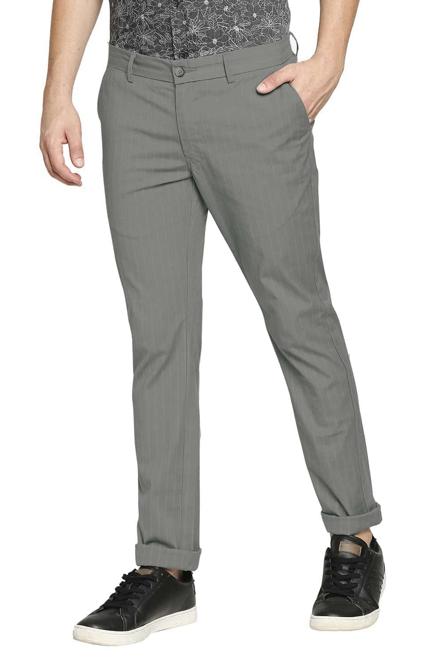 BASICS SKINNY FIT GRIFFIN GREY STRETCH TROUSER