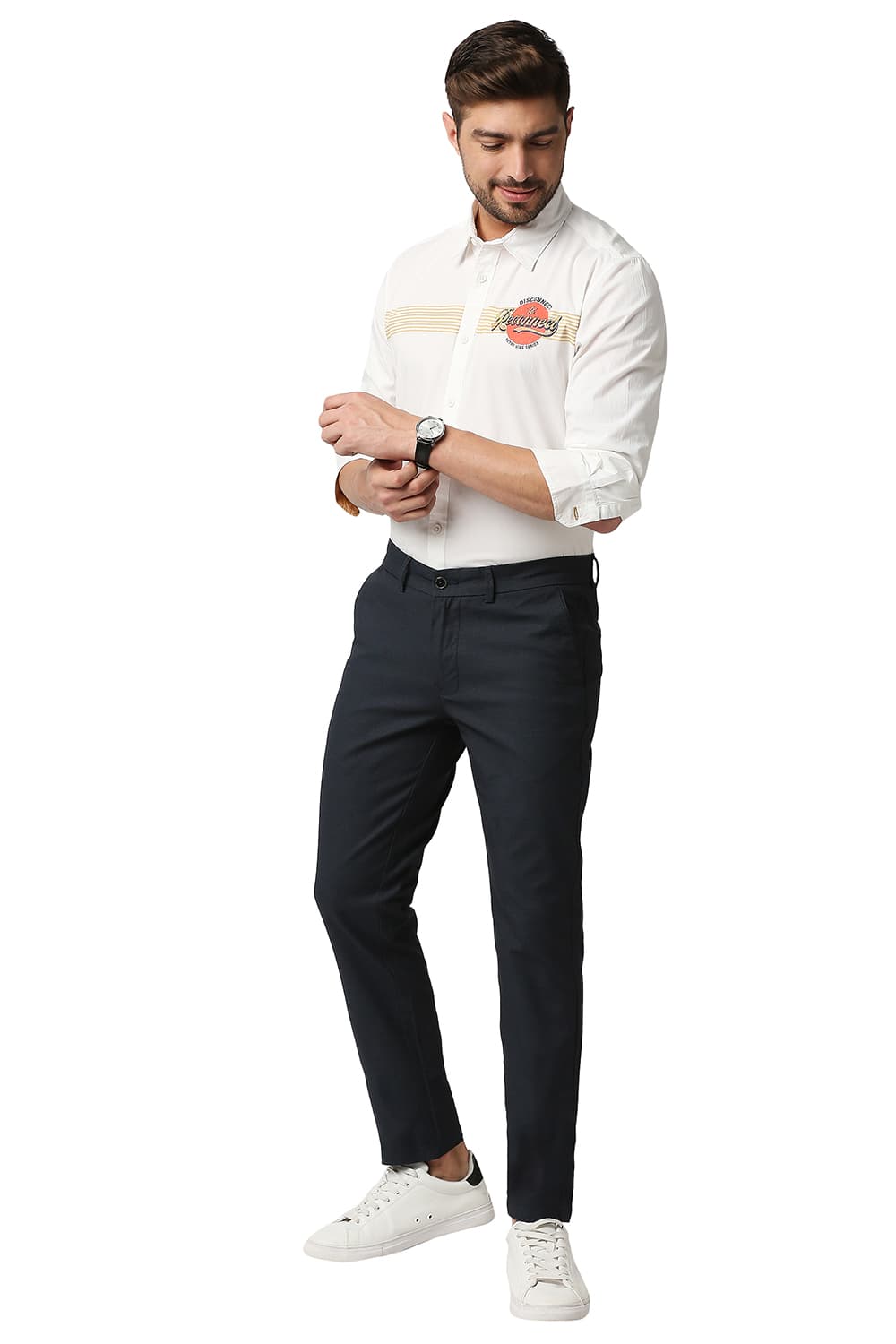 BASICS TAPERED FIT STRETCH TROUSER