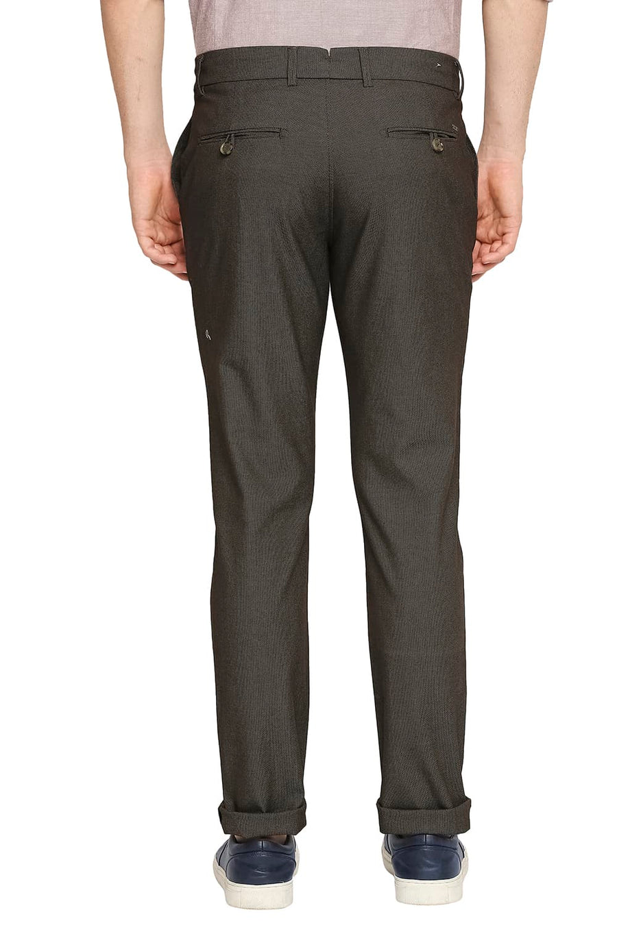 BASICS TAPERED FIT WREN BROWN STRETCH TROUSER