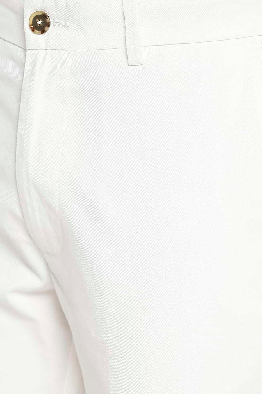 BASICS TAPERED FIT MARSHMALLOW ECRU STRETCH TROUSER