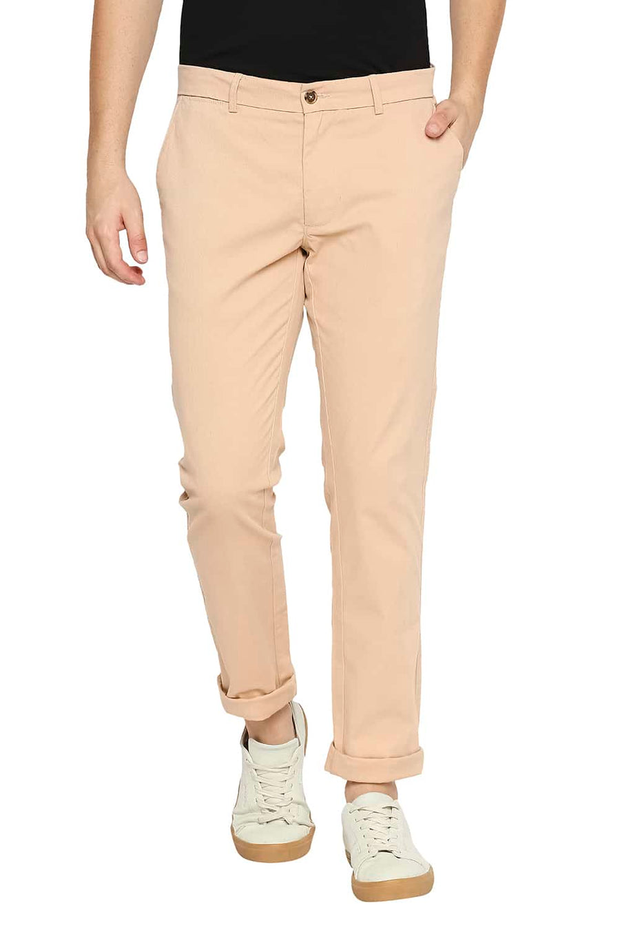BASICS TAPERED FIT AMBERLIGHT ORANGE STRETCH TROUSER