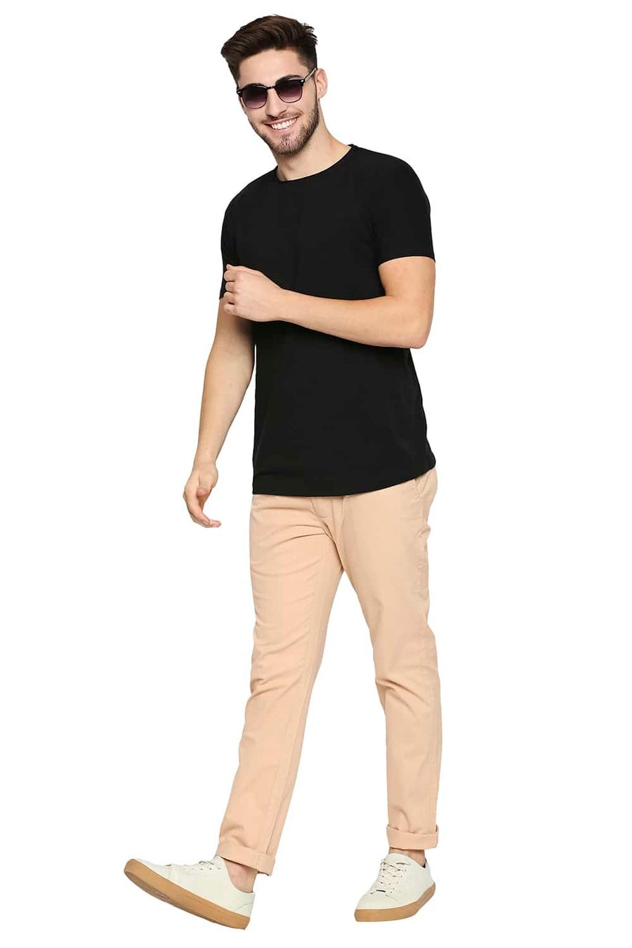BASICS TAPERED FIT AMBERLIGHT ORANGE STRETCH TROUSER