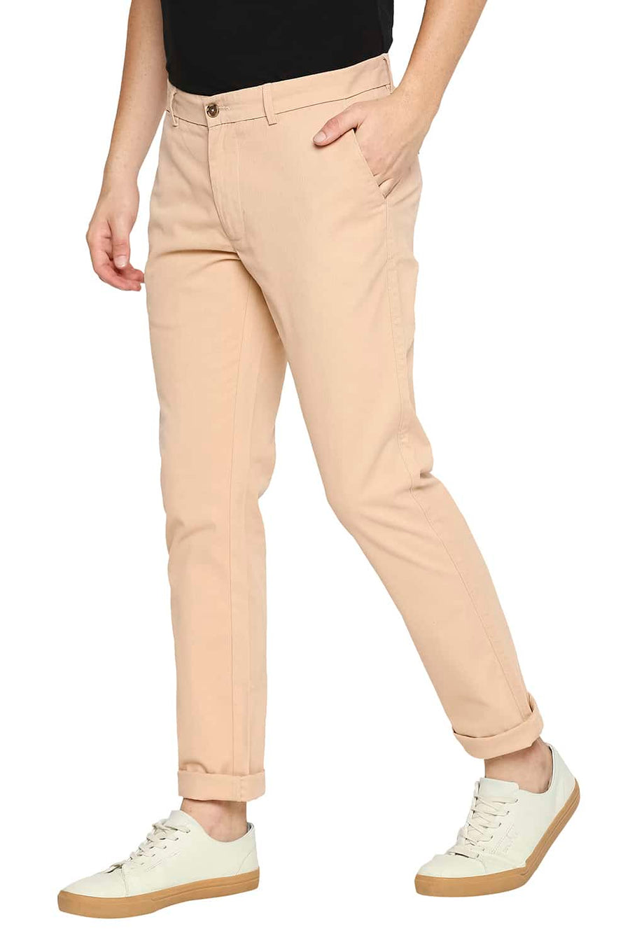 BASICS TAPERED FIT AMBERLIGHT ORANGE STRETCH TROUSER
