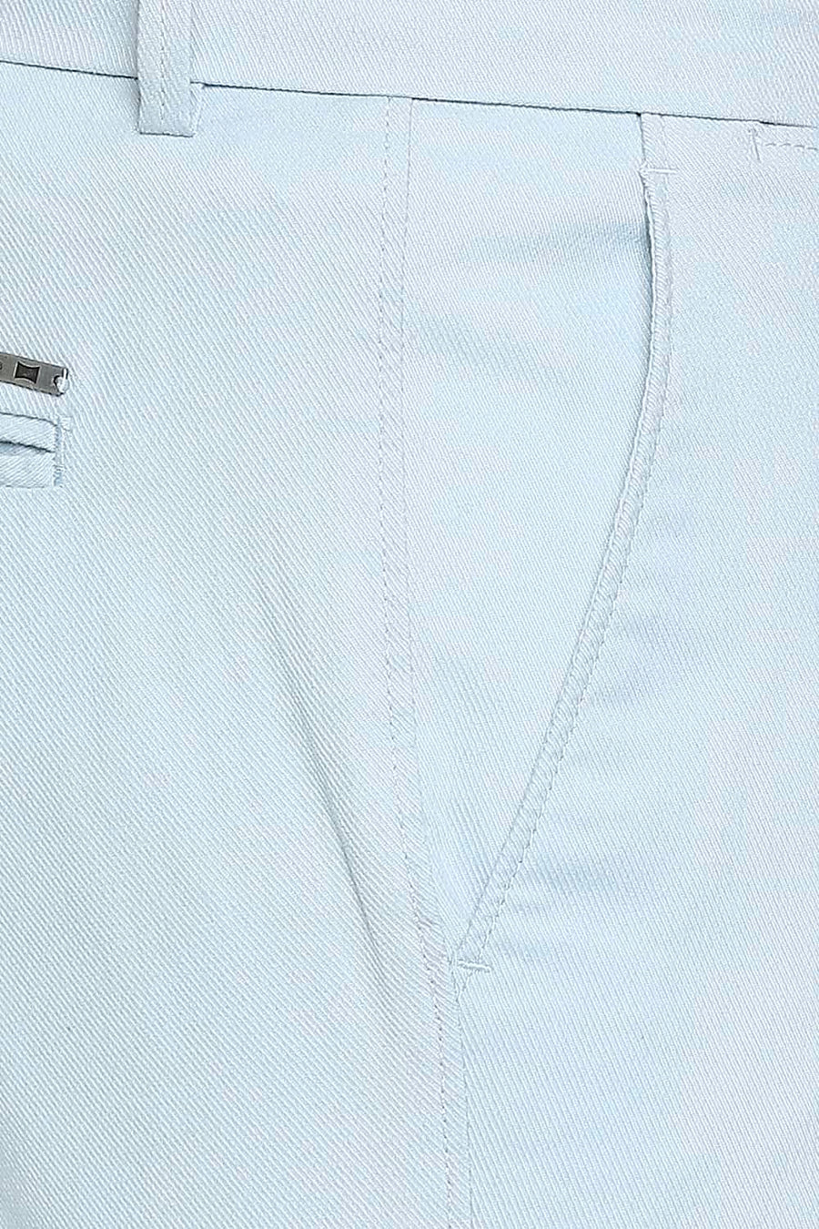 BASICS TAPERED FIT BABY BLUE STRETCH TROUSER