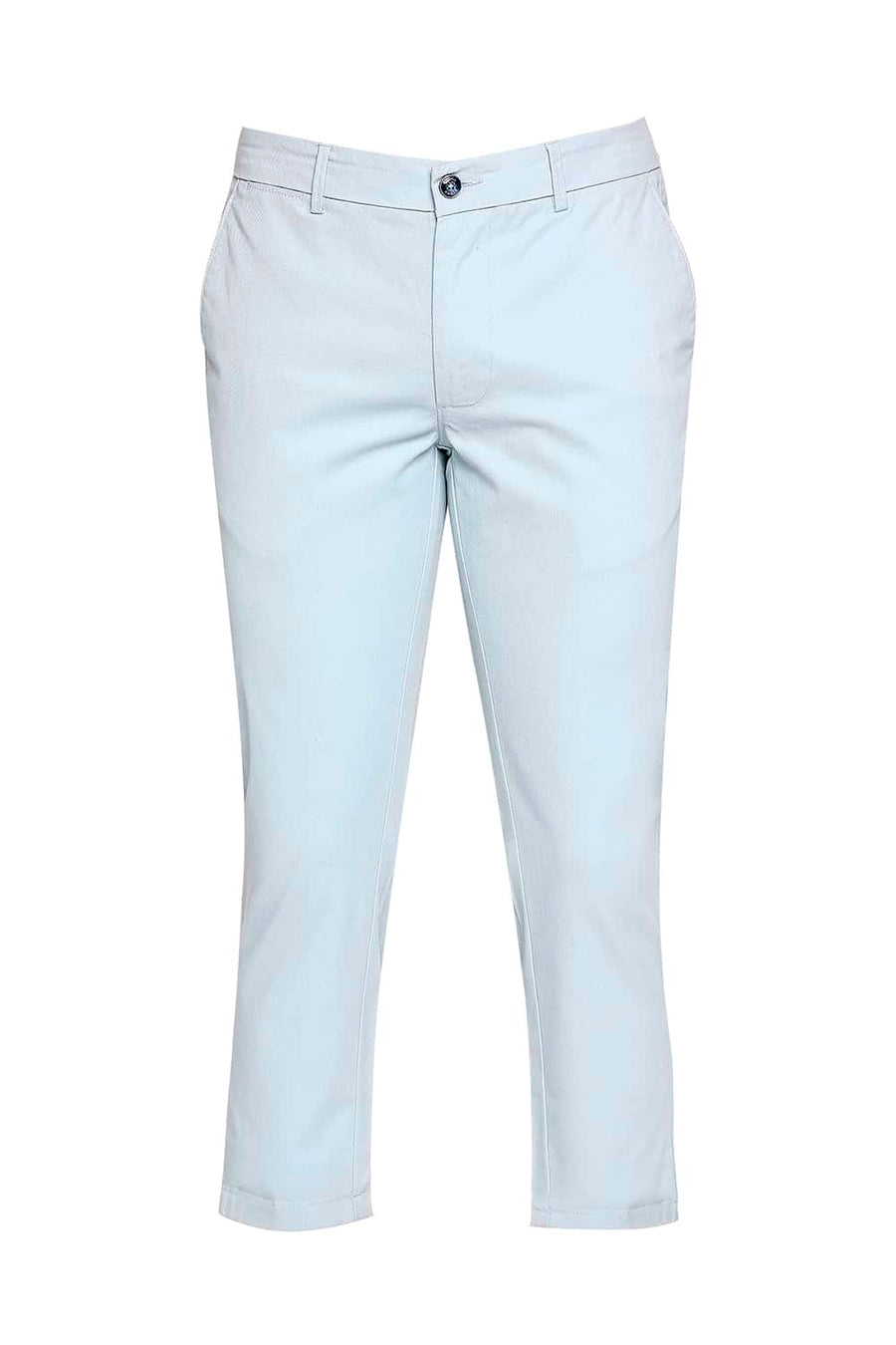 BASICS TAPERED FIT BABY BLUE STRETCH TROUSER