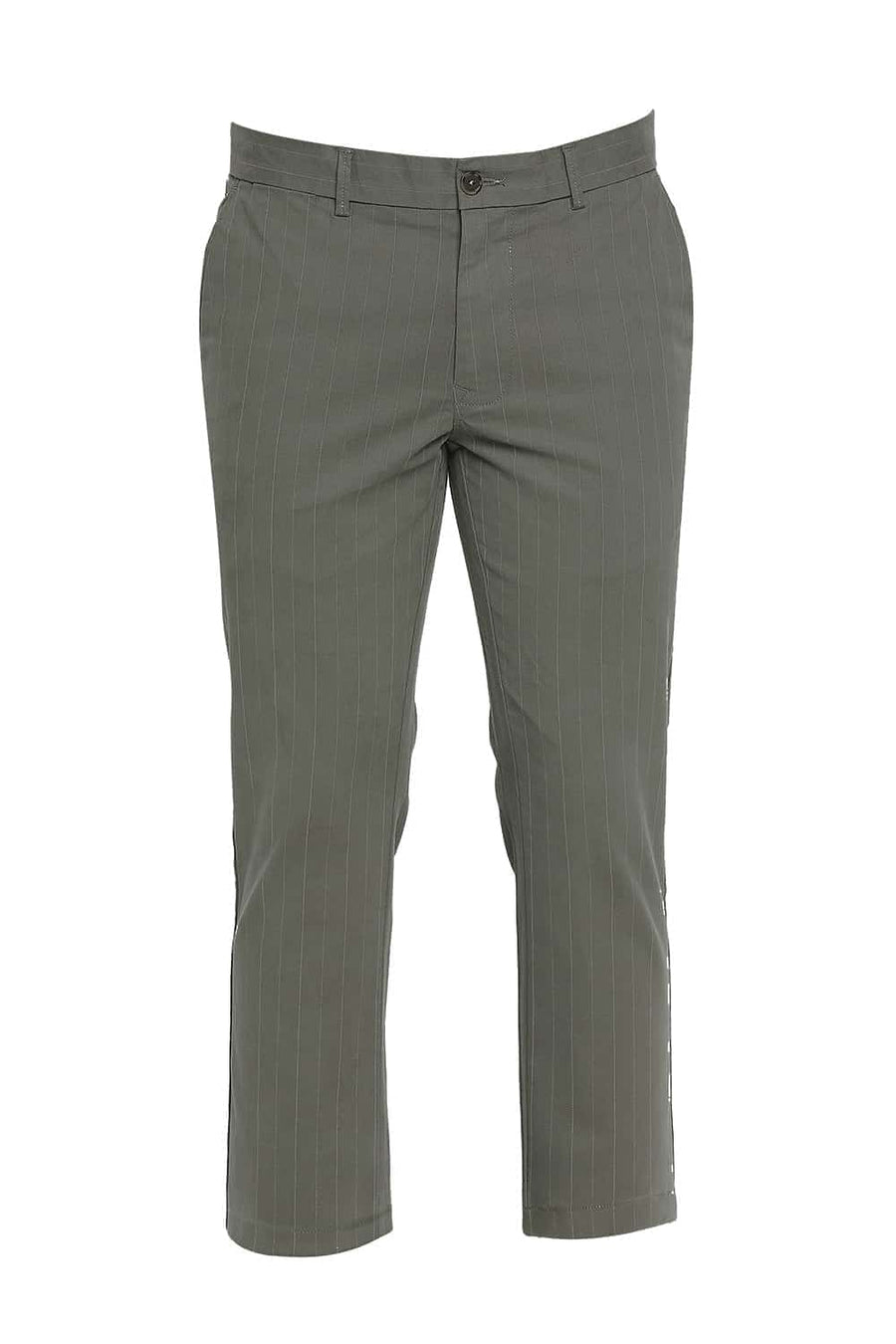 BASICS TAPERED FIT LICHEN OLIVE STRETCH TROUSER