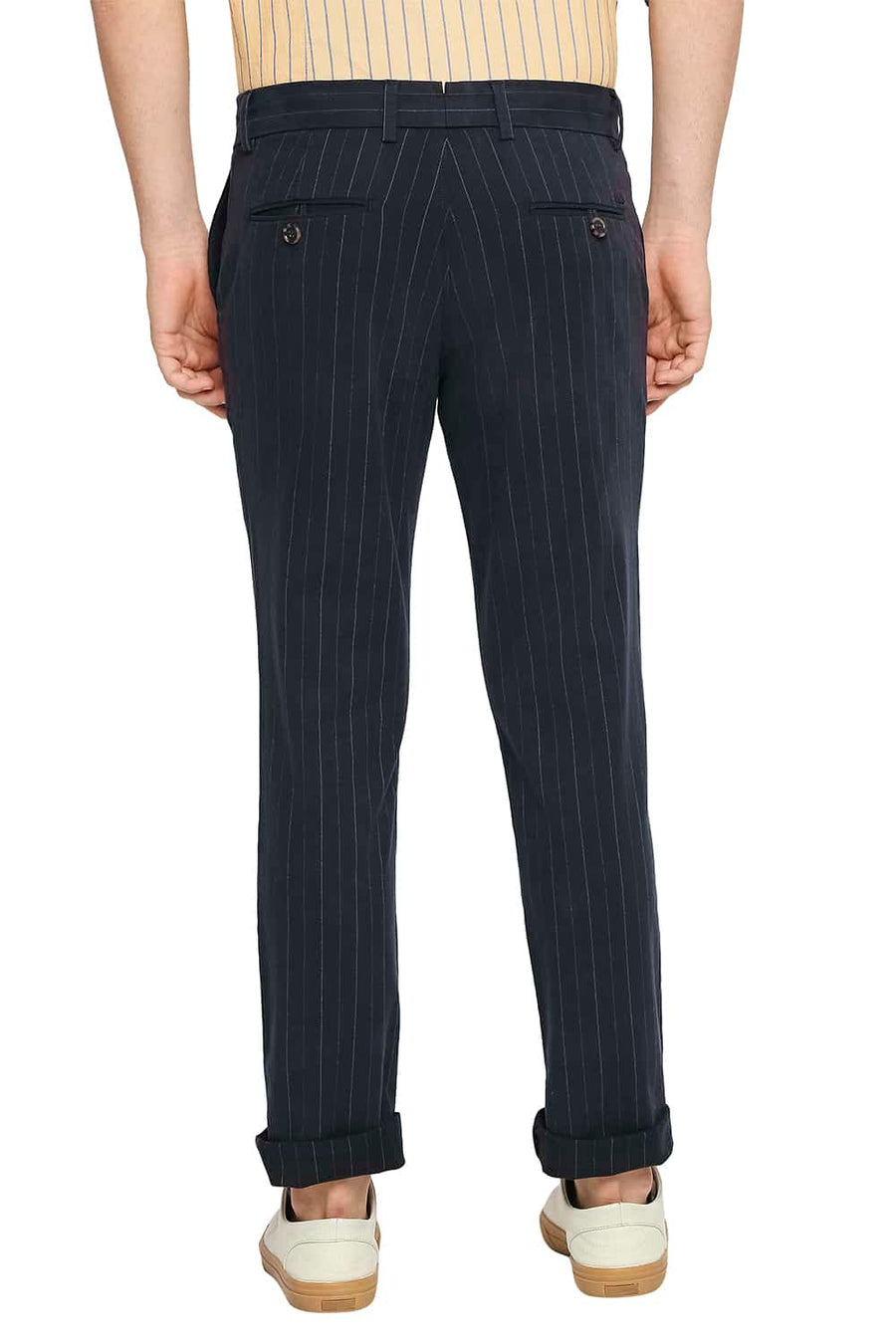 BASICS TAPERED FIT COLLEGIATE NZVY STRETCH TROUSER