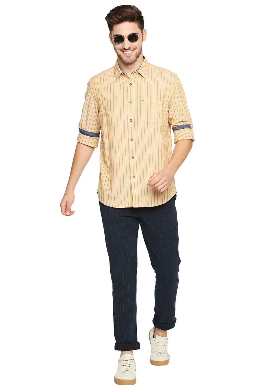 BASICS TAPERED FIT COLLEGIATE NZVY STRETCH TROUSER