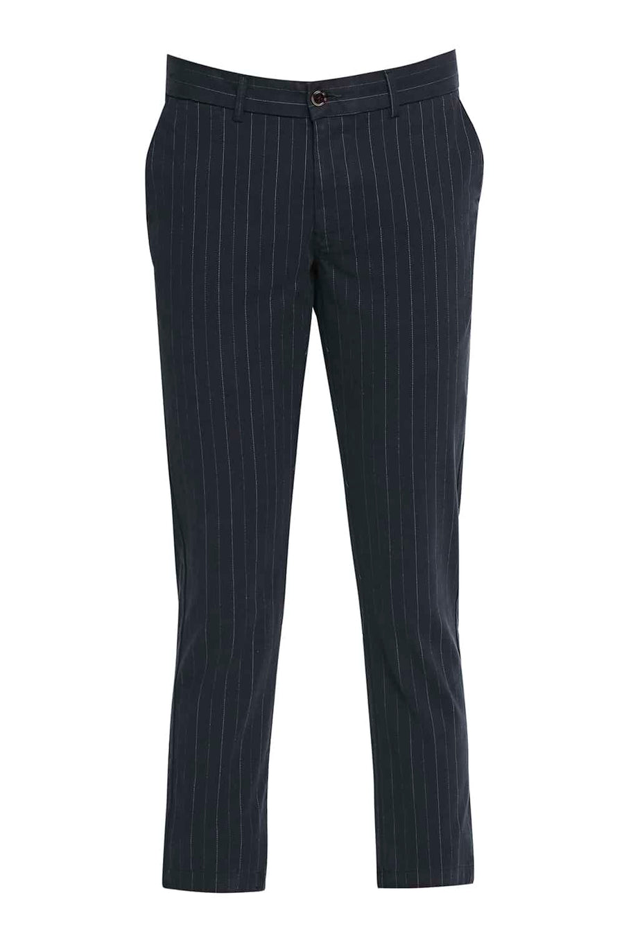 BASICS TAPERED FIT COLLEGIATE NZVY STRETCH TROUSER