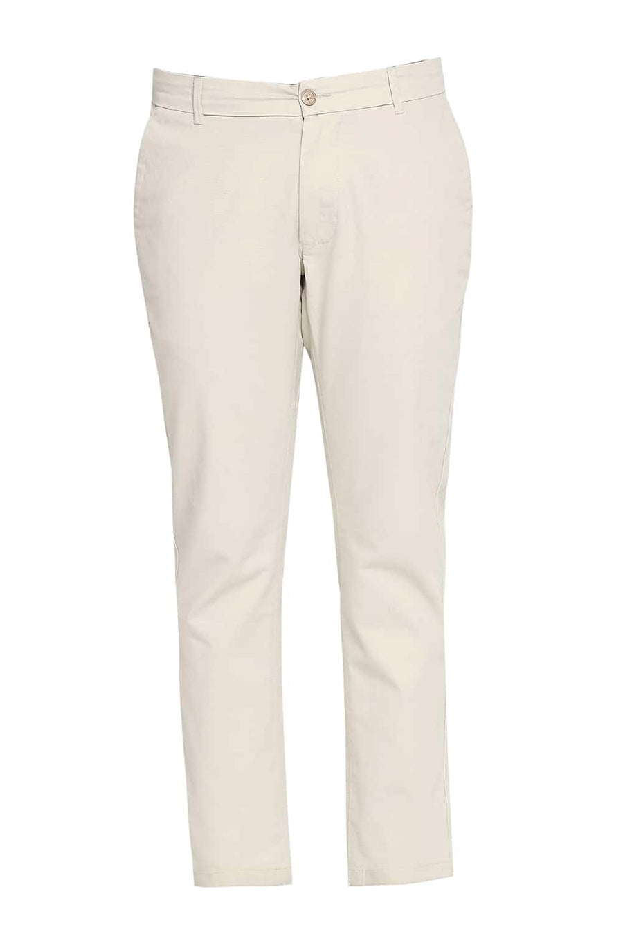 BASICS TAPERED FIT TURTLE DOVE BEIGE STRETCH TROUSER