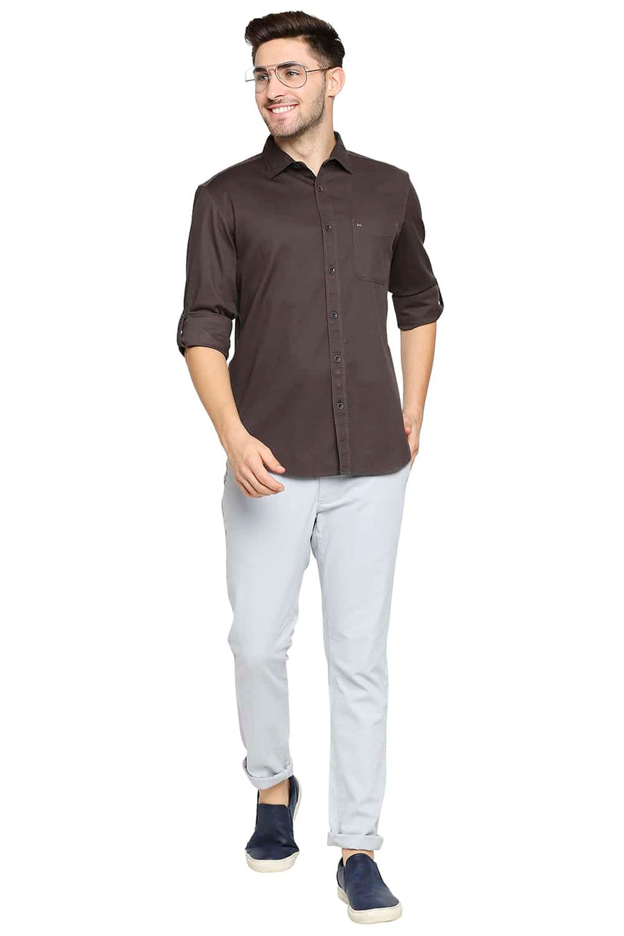 BASICS TAPERED FIT NIAGARA BLUE STRETCH TROUSER