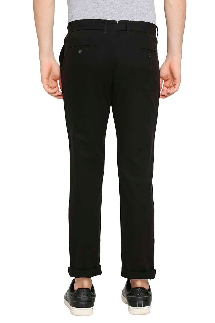 BASICS TAPERED FIT PIRATE BLACK STRETCH TROUSER