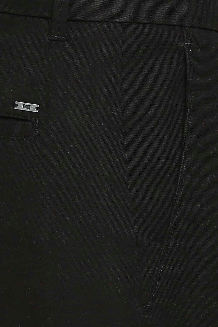 BASICS TAPERED FIT PIRATE BLACK STRETCH TROUSER