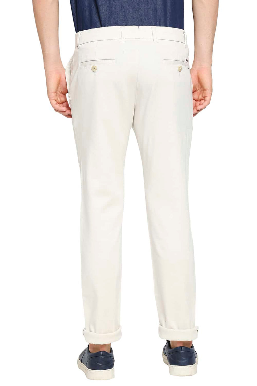 BASICS TAPERED FIT MARSHMALLOW ECRU STRETCH TROUSER
