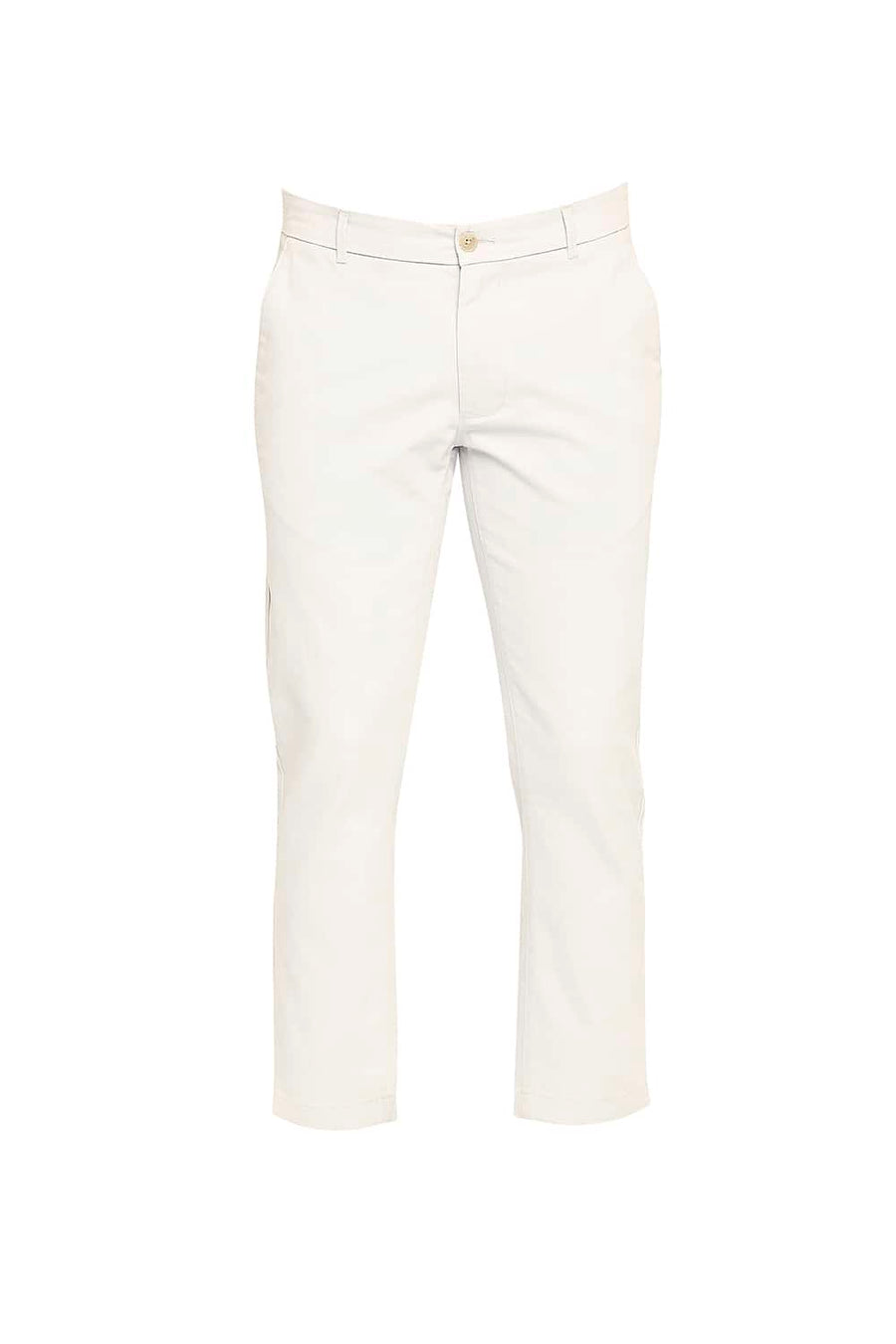 BASICS TAPERED FIT MARSHMALLOW ECRU STRETCH TROUSER