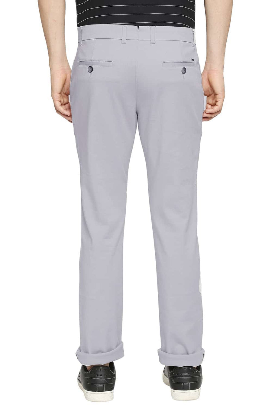 BASICS TAPERED FIT SCONCE GREY STRETCH TROUSER