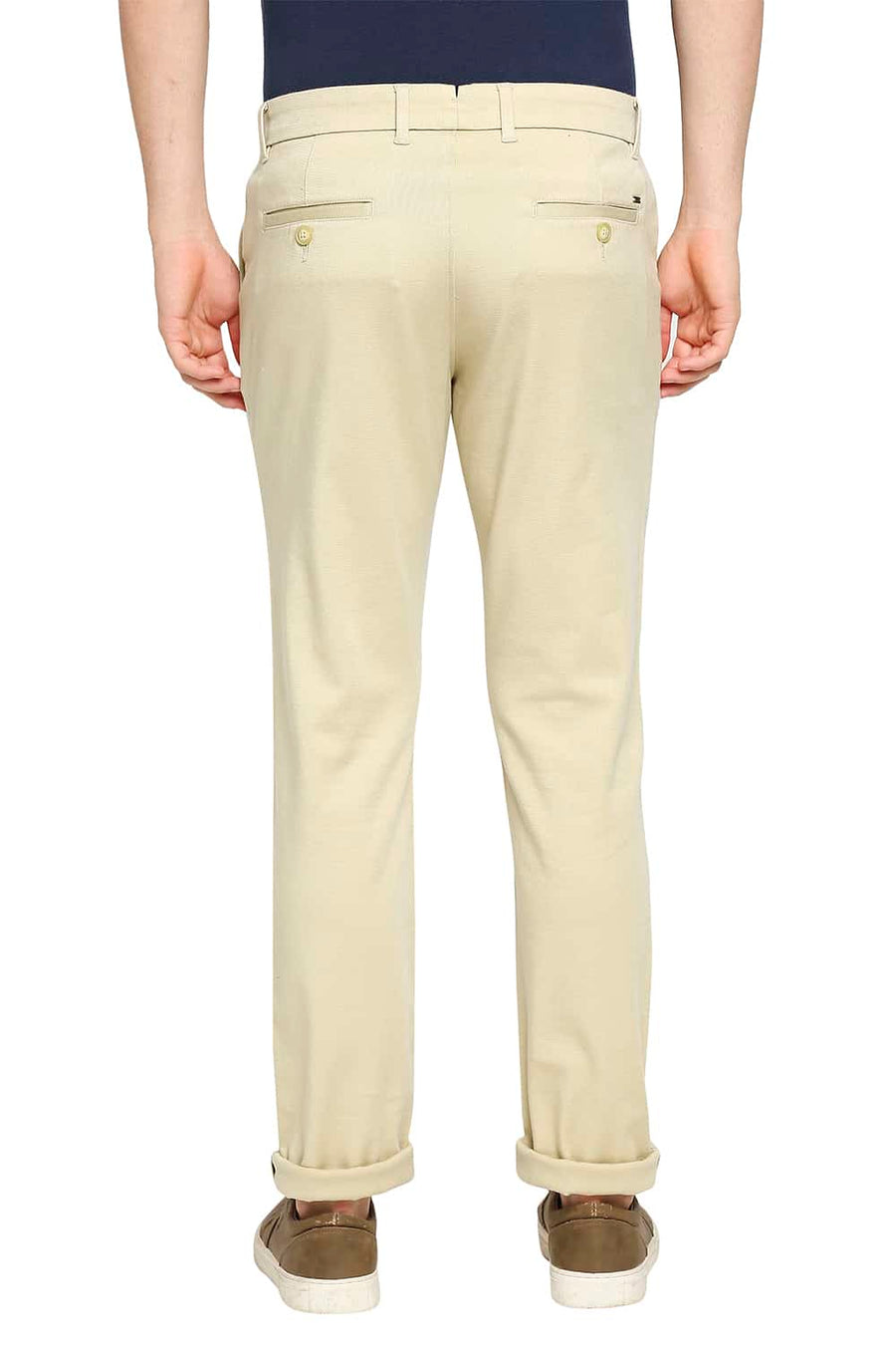 BASICS TAPERED FIT SOYBEAN KHAKI STRETCH TROUSER