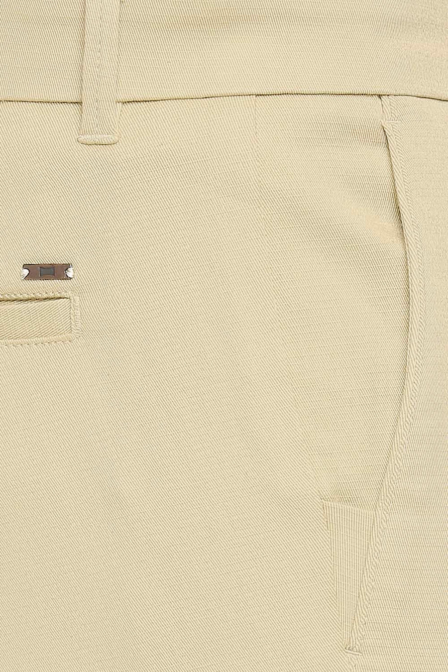 BASICS TAPERED FIT SOYBEAN KHAKI STRETCH TROUSER