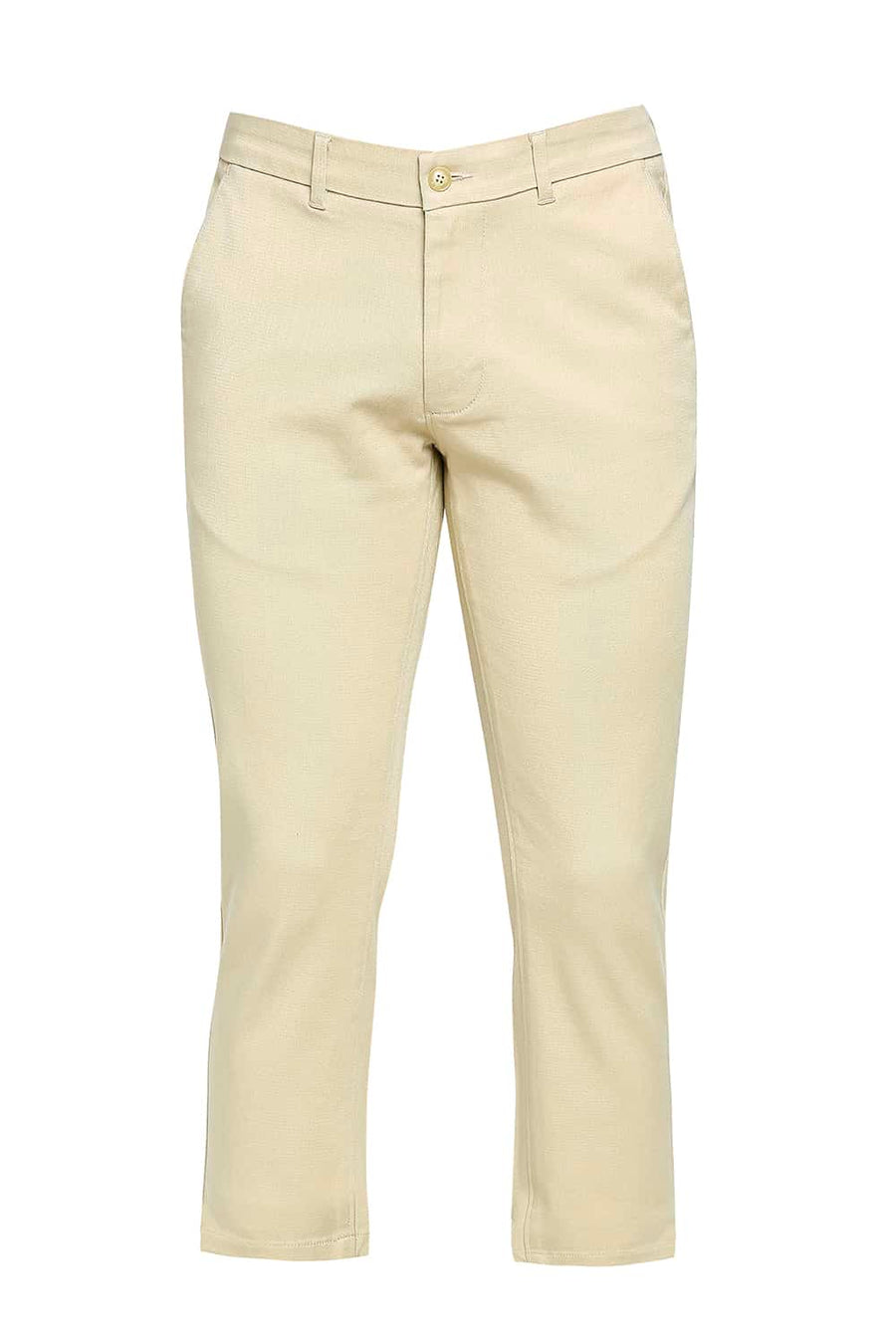 BASICS TAPERED FIT SOYBEAN KHAKI STRETCH TROUSER