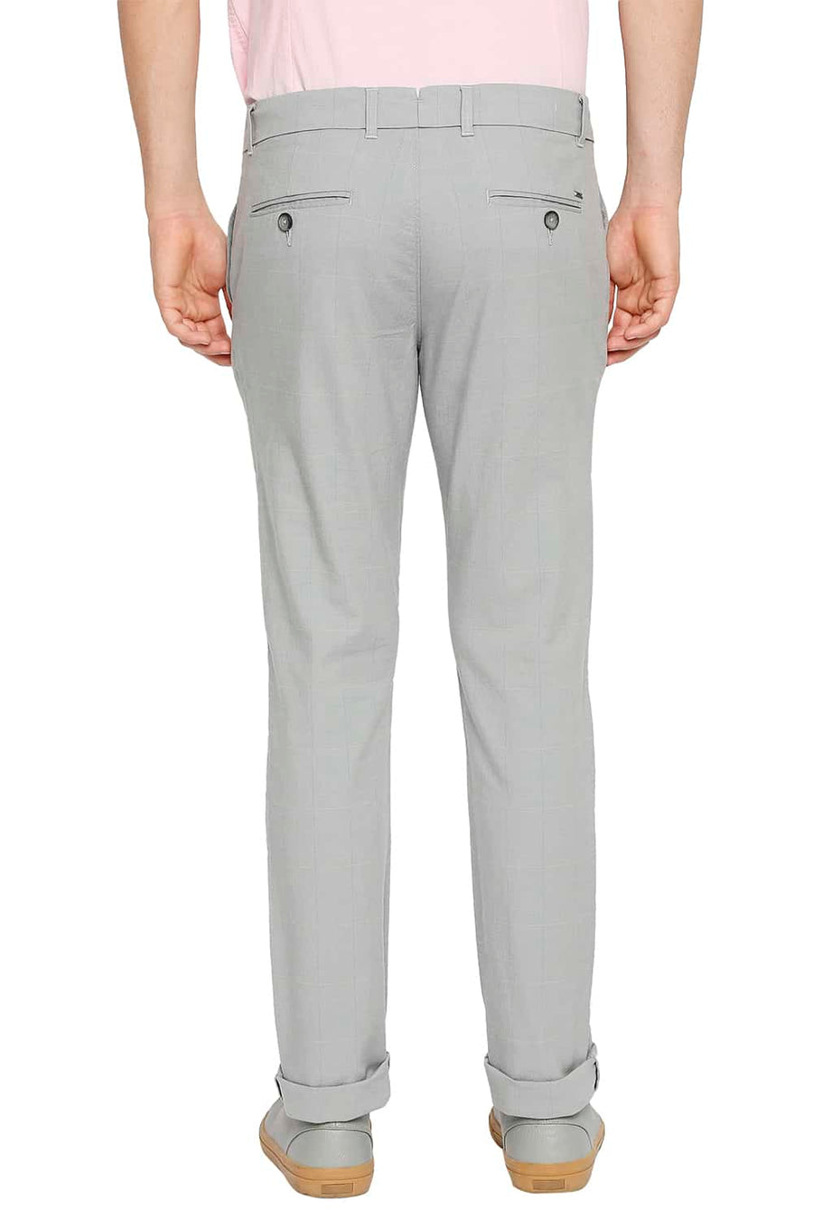 BASICS TAPERED FIT QUARRY GREY STRETCH TROUSER