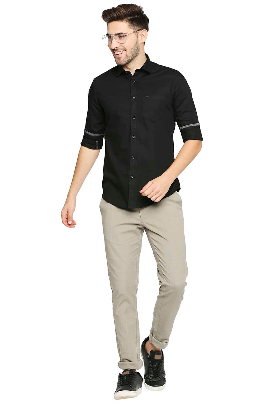 BASICS TAPERED FIT SENECCA BEIGE STRETCH TROUSER