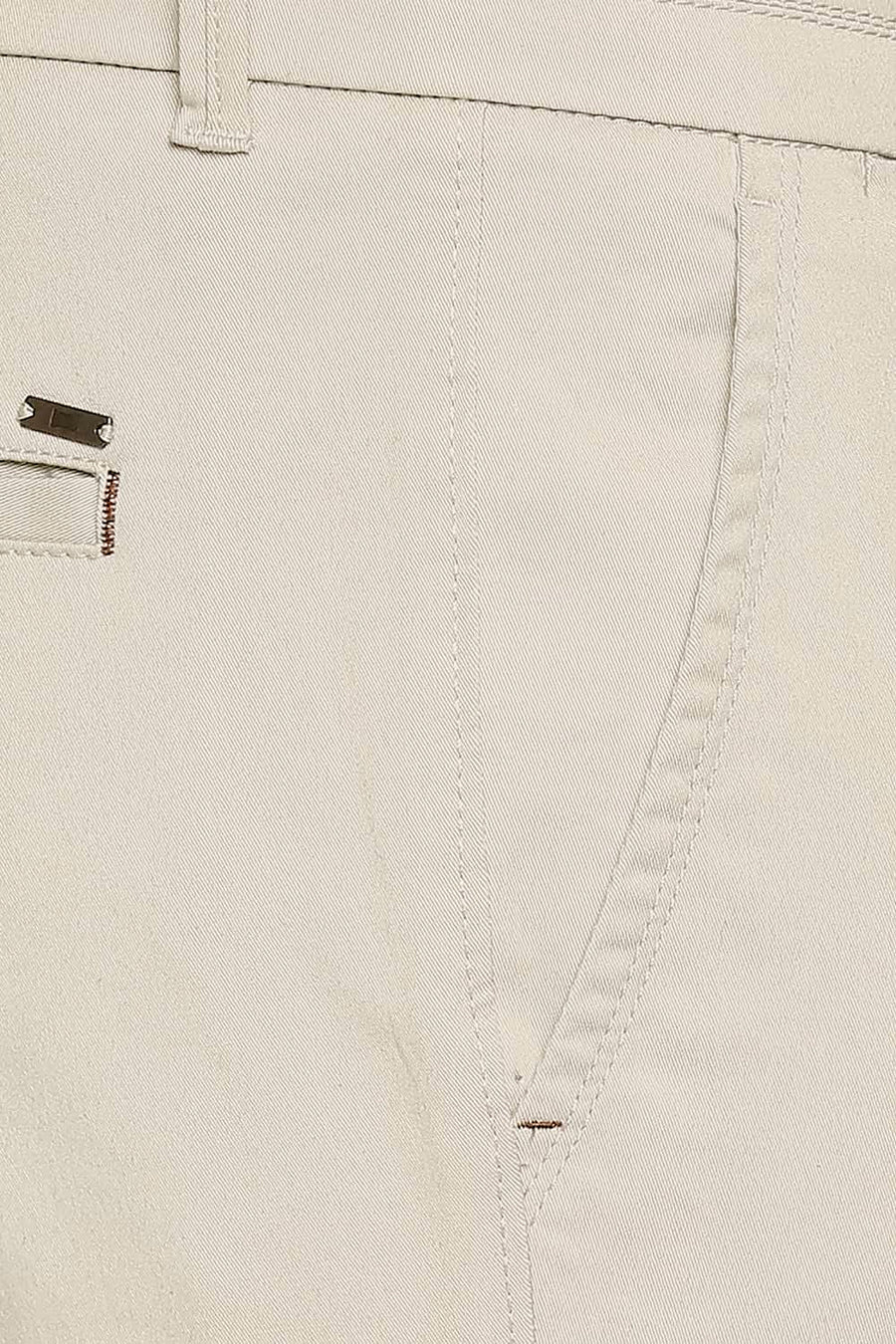 BASICS TAPERED FIT OYSTER ECRU STRETCH TROUSER