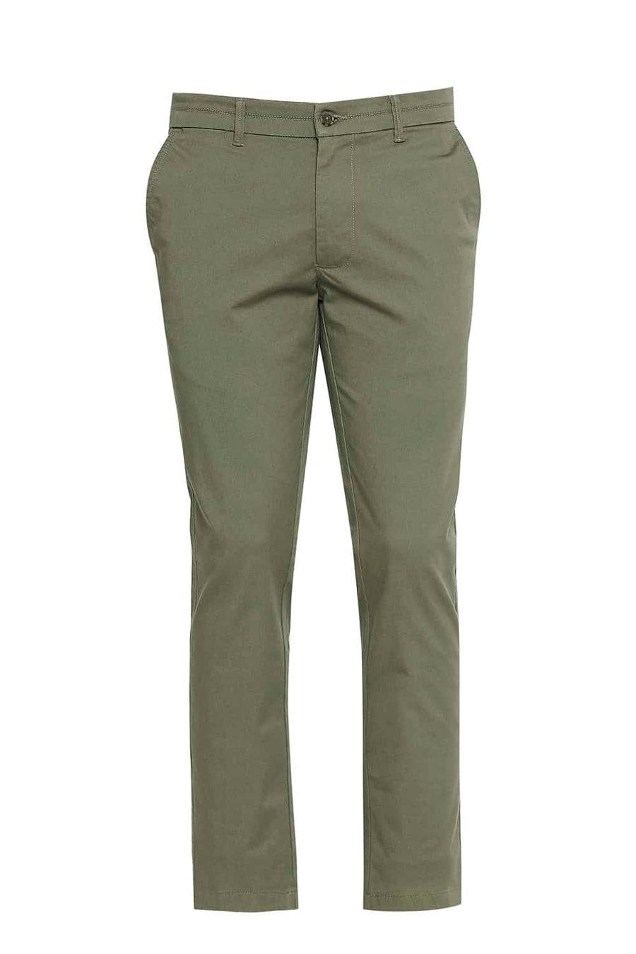 BASICS TAPERED FIT DOUGLAS GREEN STRETCH TROUSER