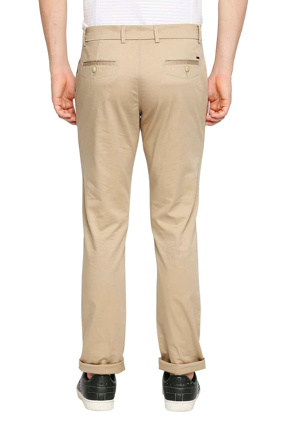 BASICS TAPERED FIT LATTE KHAKI STRETCH TROUSER