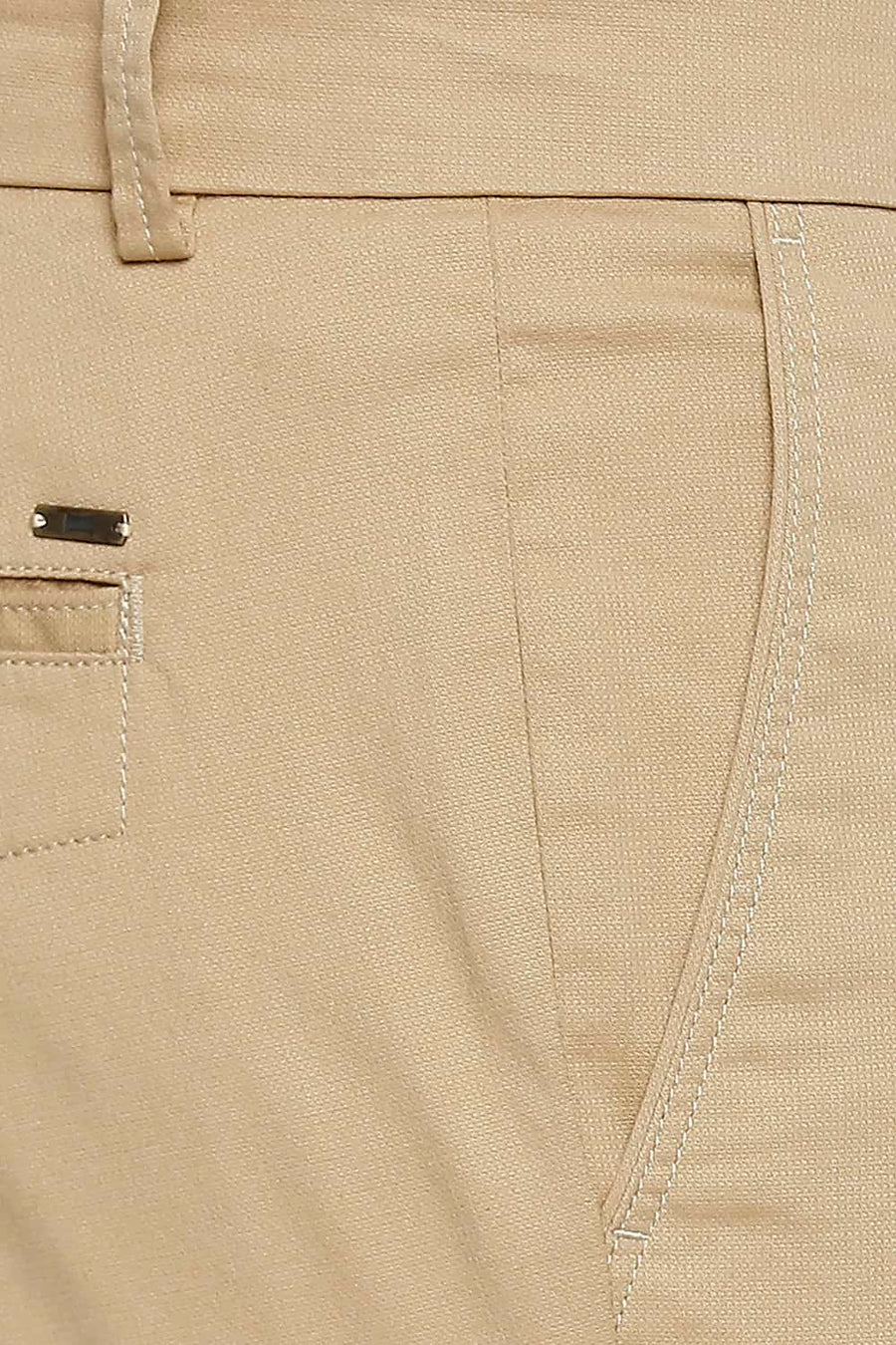 BASICS TAPERED FIT LATTE KHAKI STRETCH TROUSER