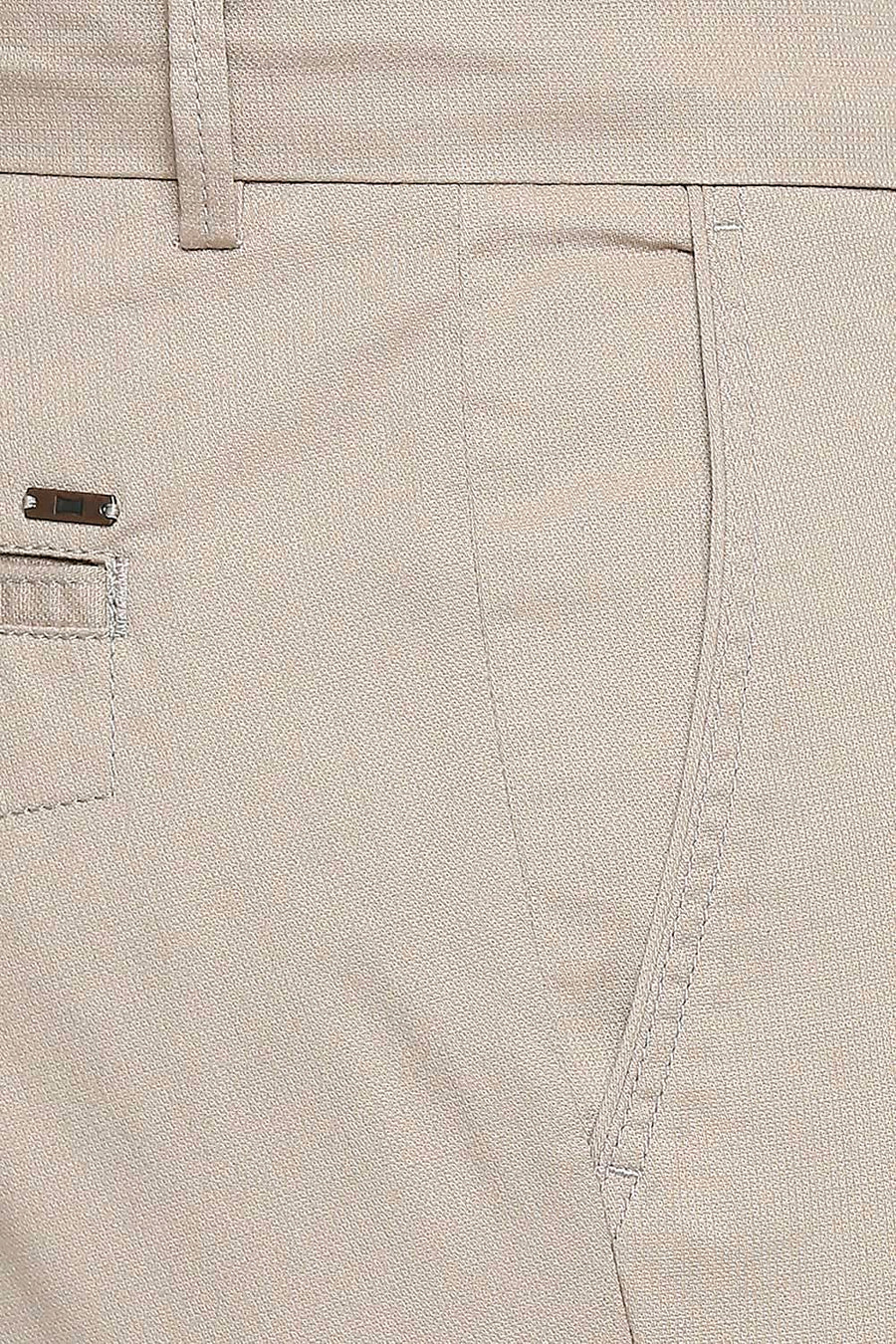 BASICS TAPERED FIT DUNE BEIGE STRETCH TROUSER