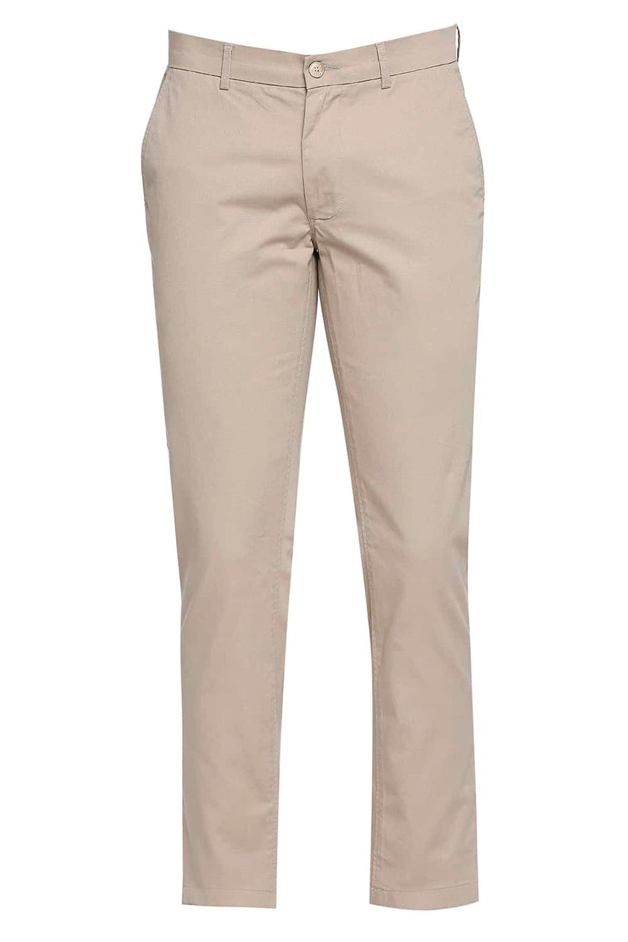 BASICS TAPERED FIT DUNE BEIGE STRETCH TROUSER