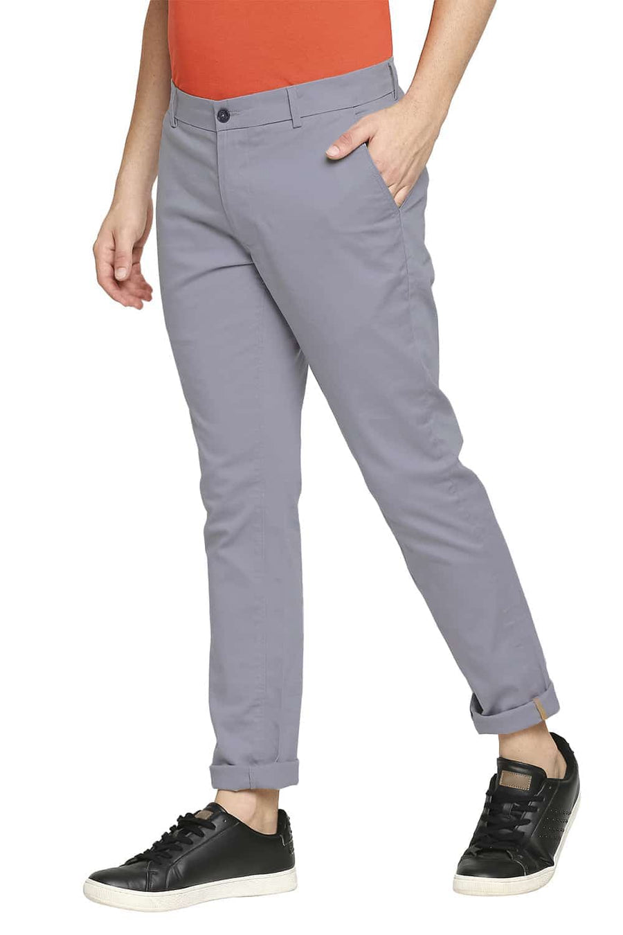 BASICS TAPERED FIT DAWN BLUE STRETCH TROUSER