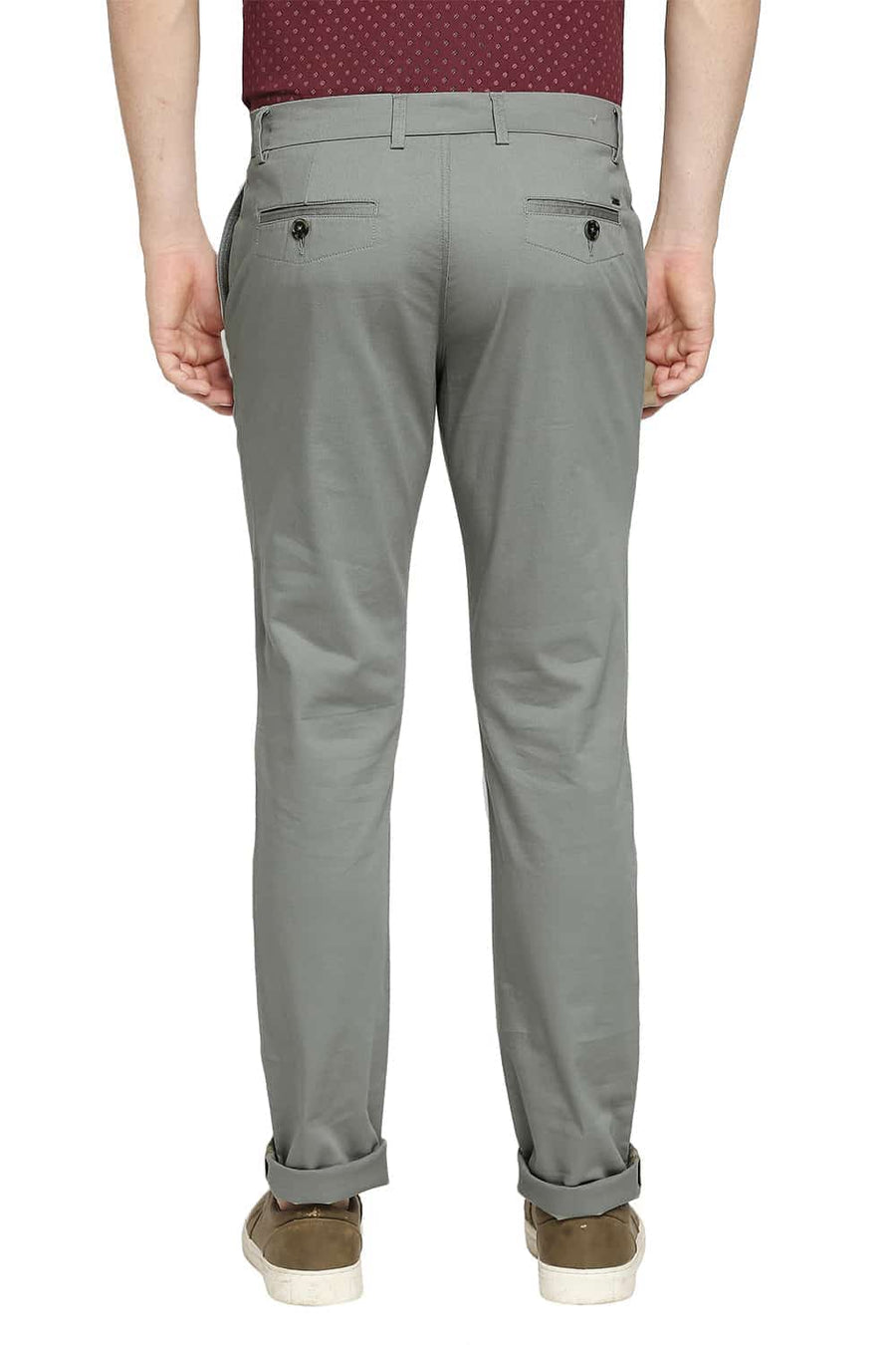 BASICS TAPERED FIT ICEBERG GREEN STRETCH TROUSER