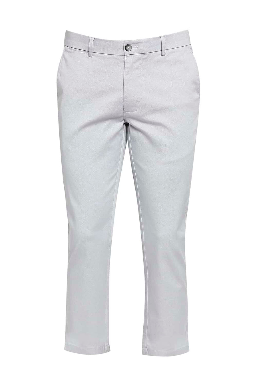 BASICS TAPERED FIT DROPLET GREY STRETCH TROUSER