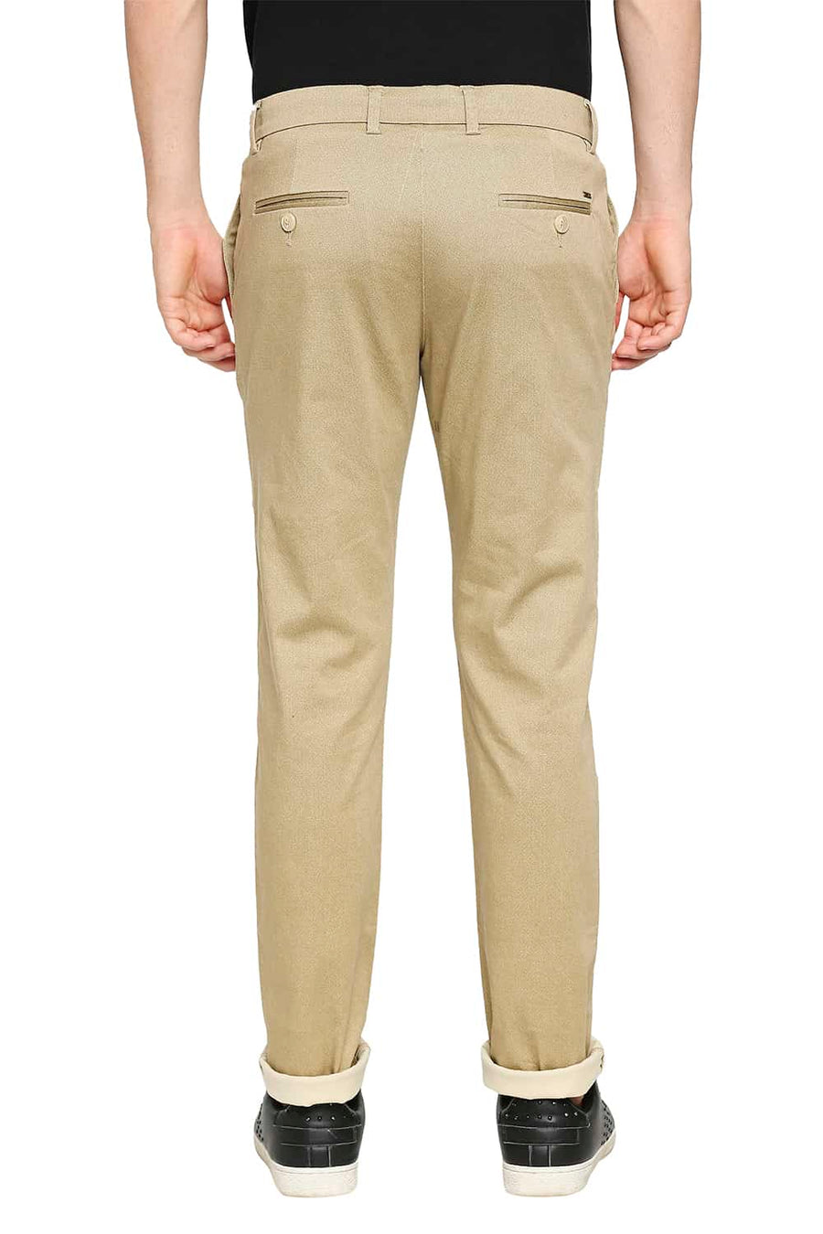 BASICS TAPERED FIT MOONSTONE KHAKI STRETCH TROUSER