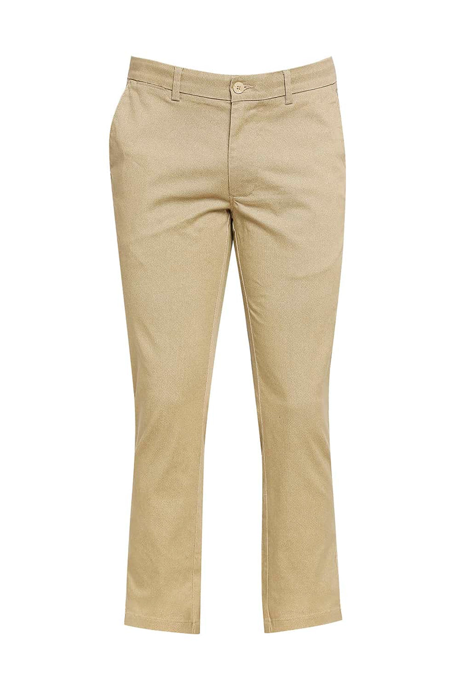 BASICS TAPERED FIT MOONSTONE KHAKI STRETCH TROUSER