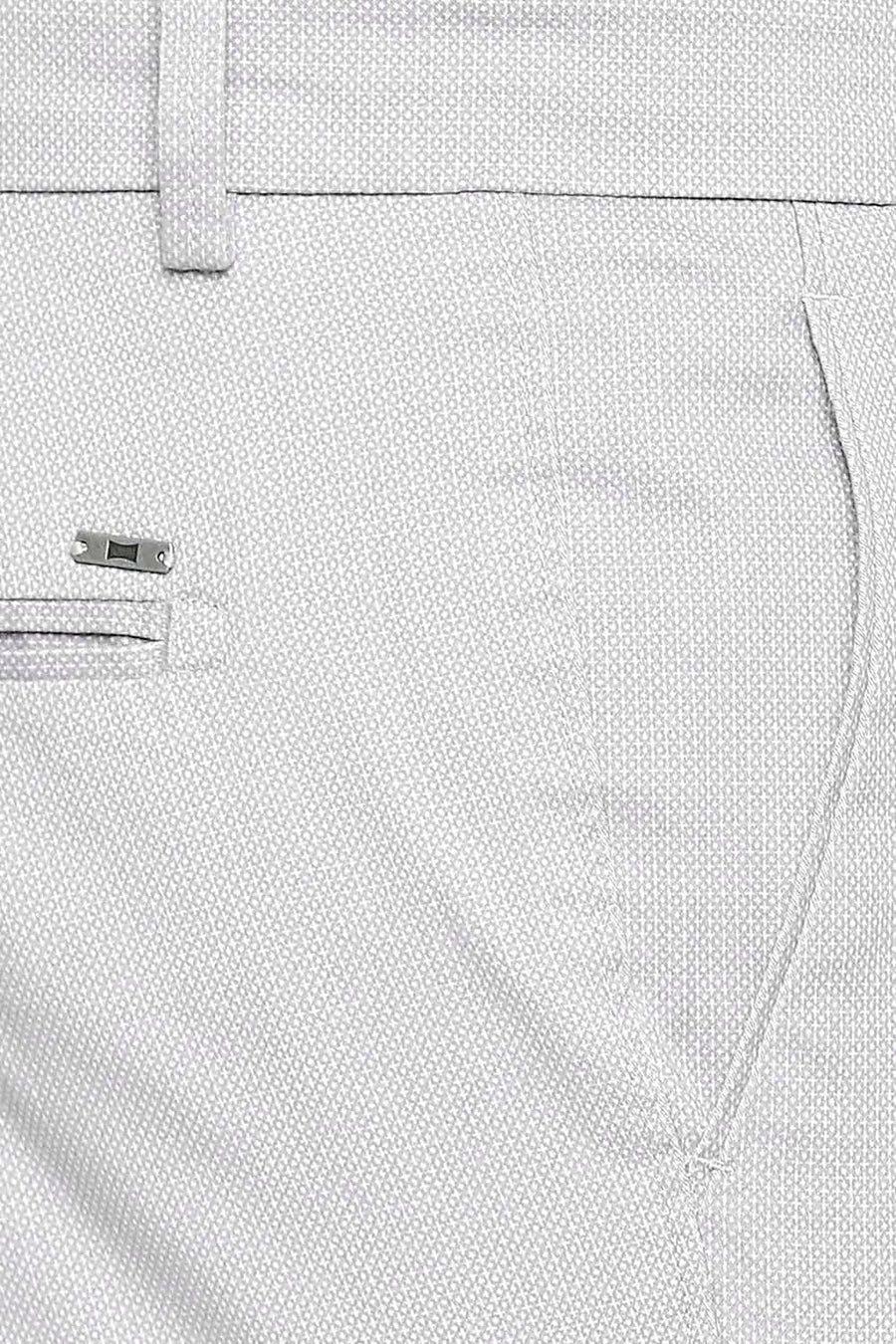 BASICS TAPERED FIT DEW GREY STRETCH TROUSER