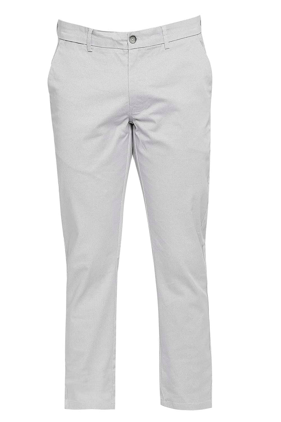 BASICS TAPERED FIT DEW GREY STRETCH TROUSER