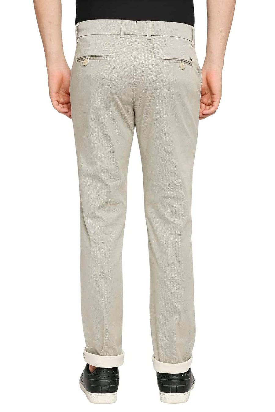 BASICS TAPERED FIT ELMWOOD BEIGE STRETCH TROUSER