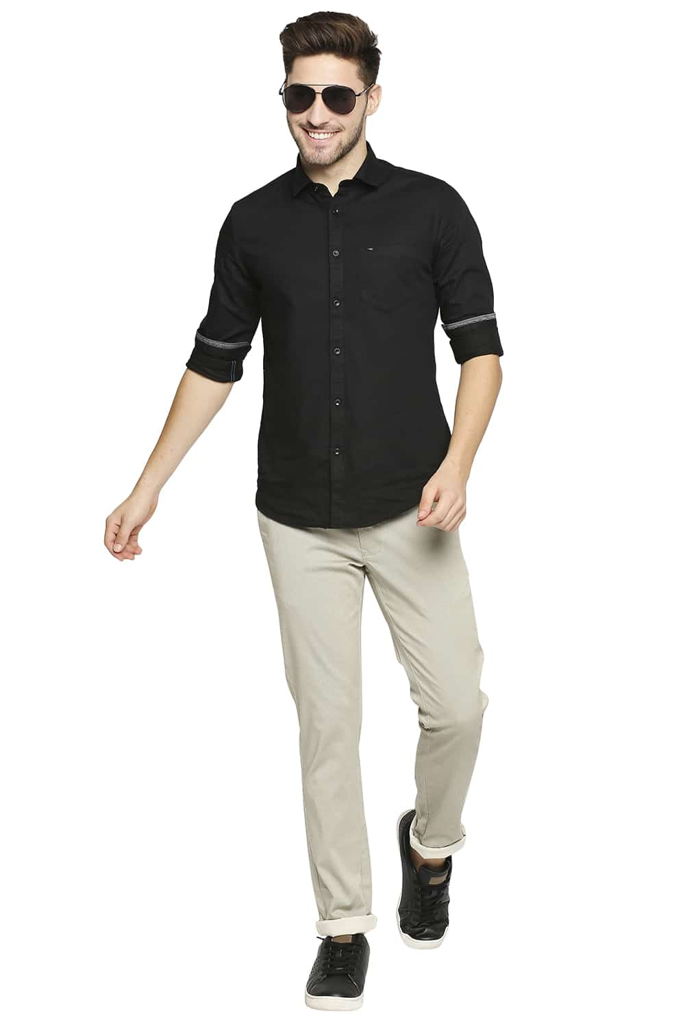 BASICS TAPERED FIT STRETCH TROUSER