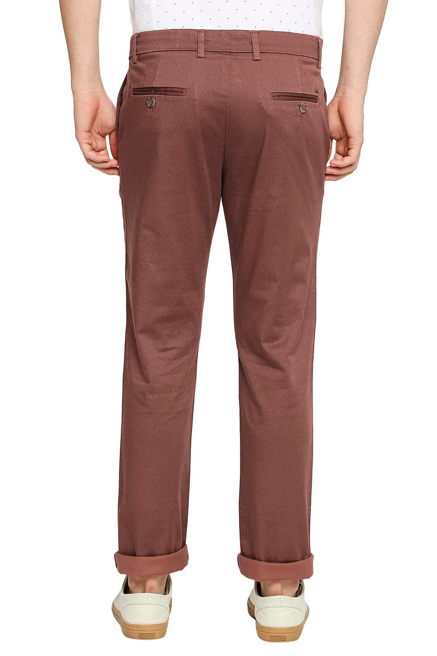 BASICS TAPERED FIT AZTEC BRICK STRETCH TROUSER