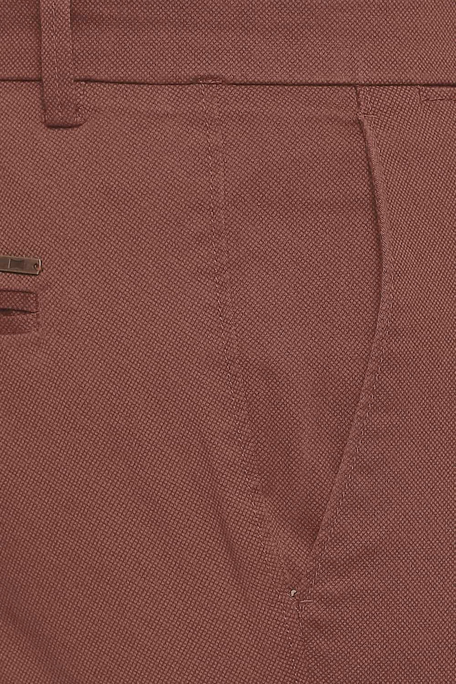 BASICS TAPERED FIT AZTEC BRICK STRETCH TROUSER
