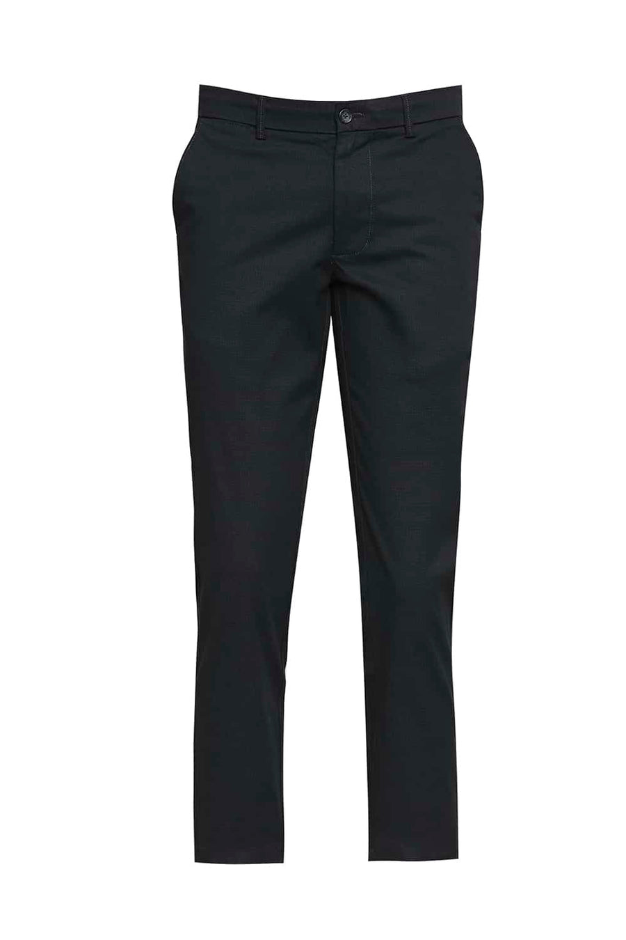 BASICS TAPERED FIT CAVIAR BLACK STRETCH TROUSER