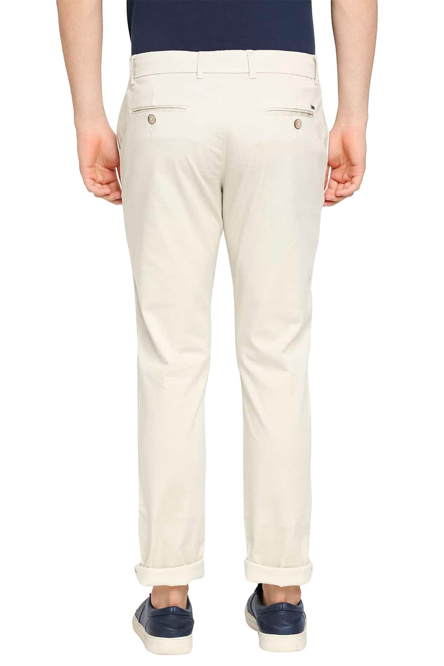BASICS TAPERED FIT TURTLE DOVE BEIGE STRETCH TROUSER